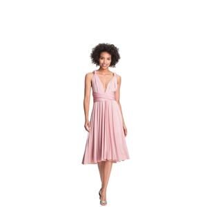 Two Birds Anthro Convertible Matte Rosewater Wrap Jersey Dress Cocktail, A